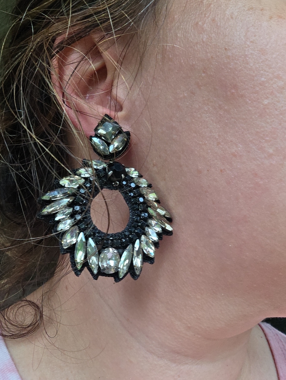 Deepa Gurnani gunmetal Posha earrings